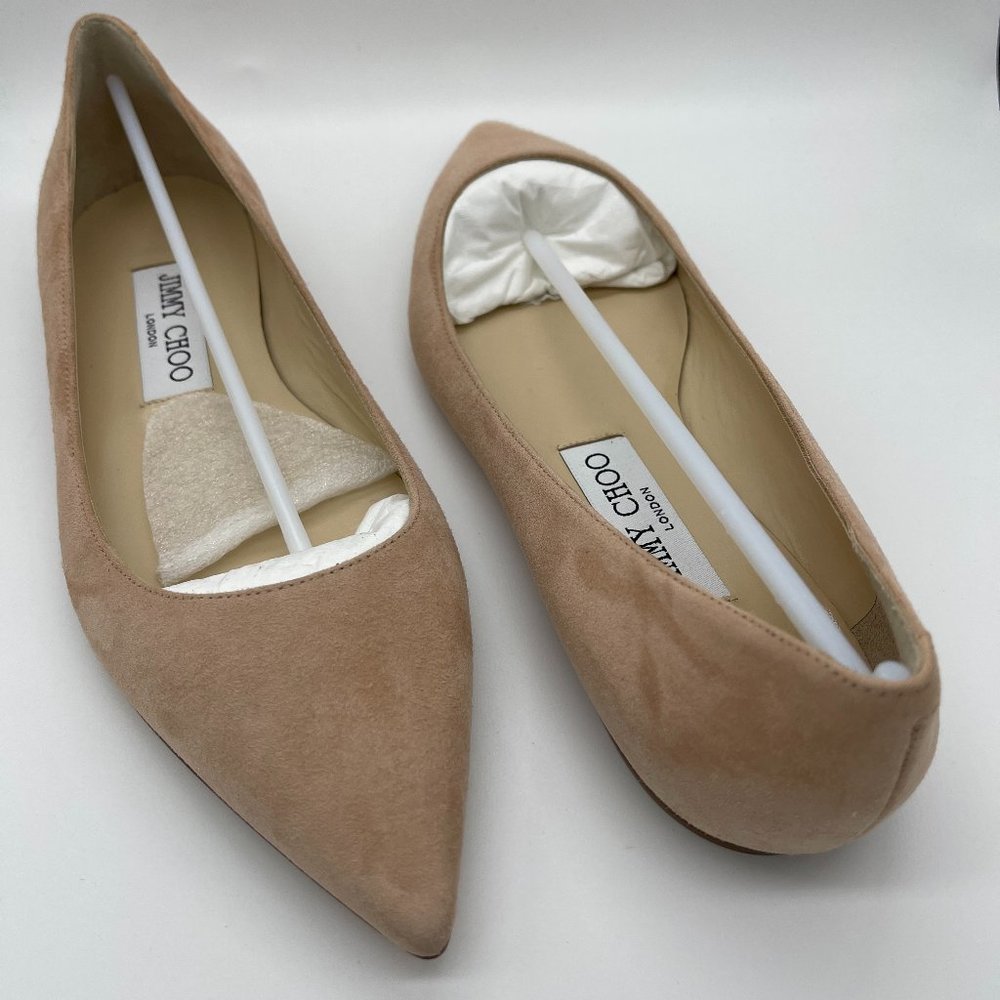 Jimmy Choo Alina Suede Ballet Flats Powder Pink 37